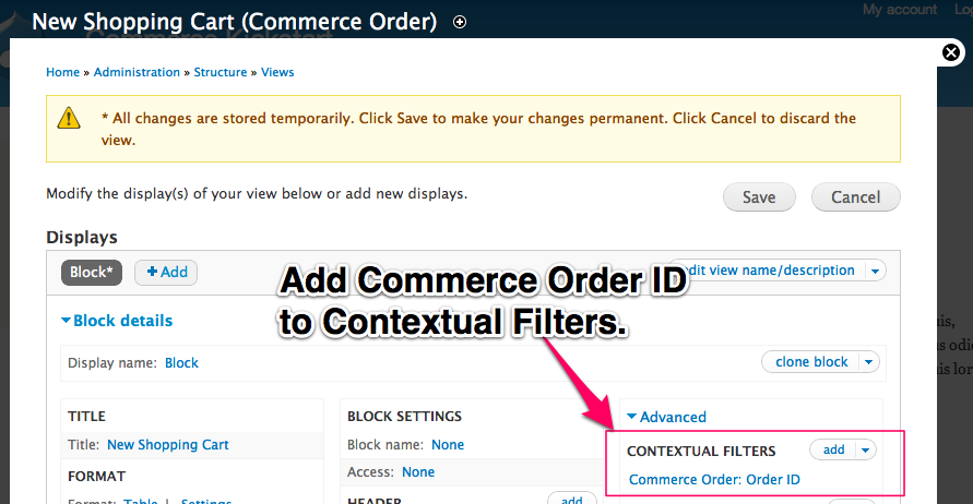 Add Commerce Order ID to Contextual Filters