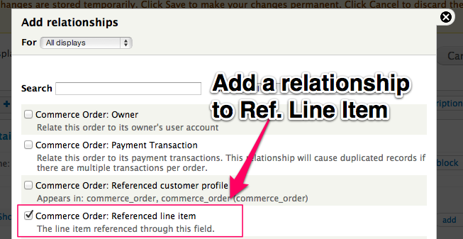 Add a relationship to Reference Line Item