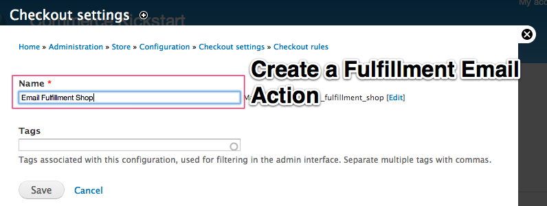 Create a Fulfillment Email Action