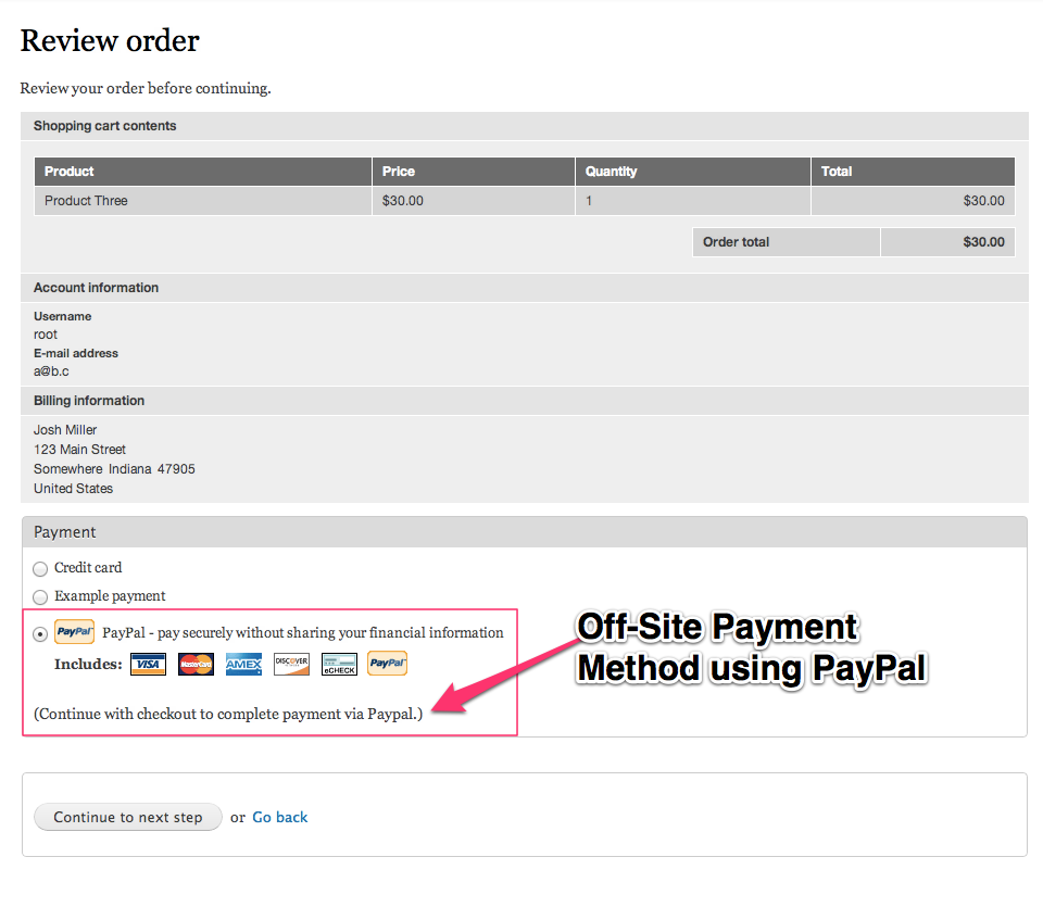 You can see our PayPal payment method has been enabled.