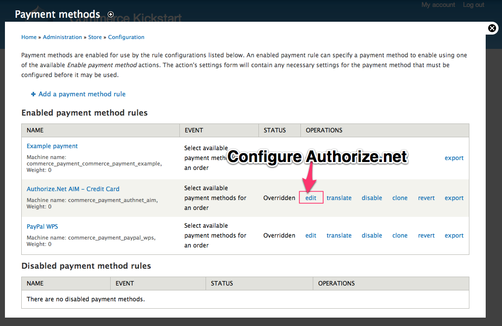 Configure Authorize.net
