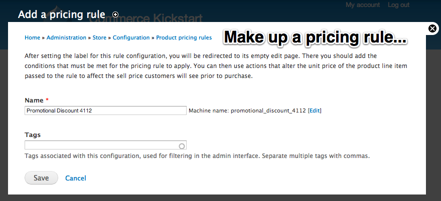 Make up a pricing rule.