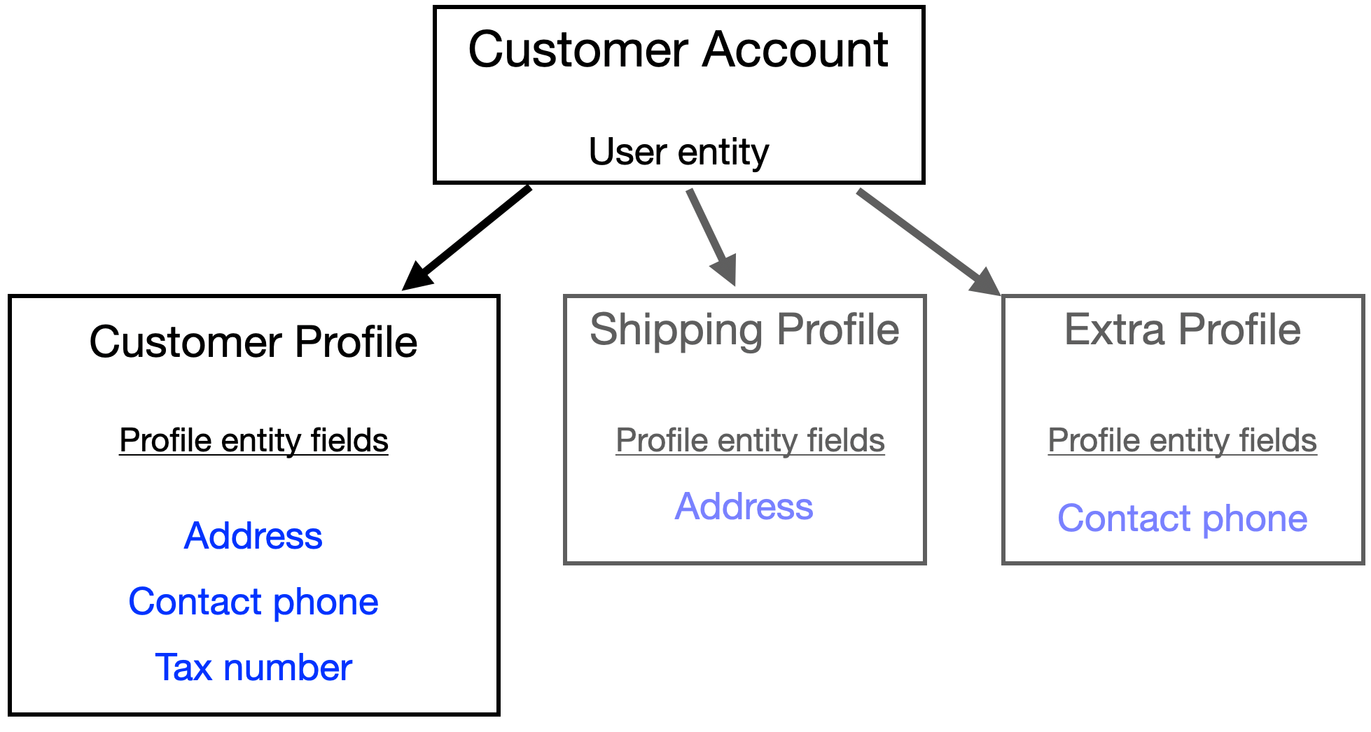 Data model for Customer accounts and Profiles