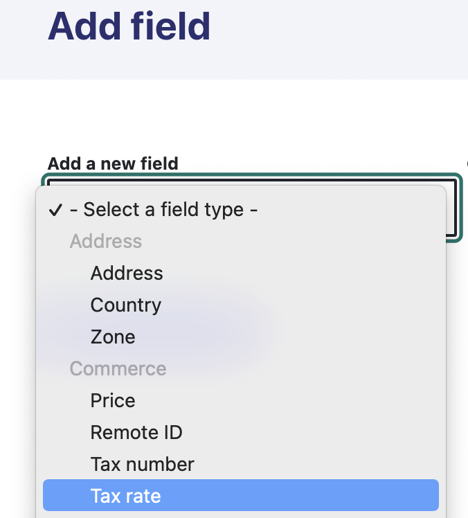 Add tax rate field