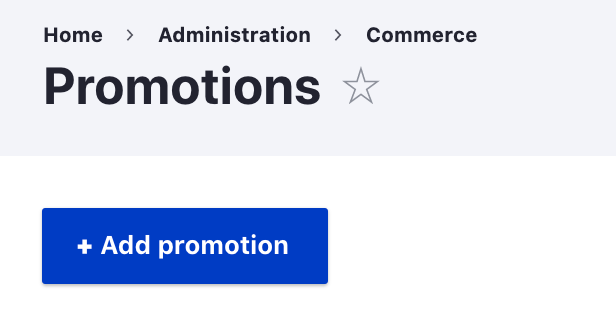 Admin ui for creating a promotion
