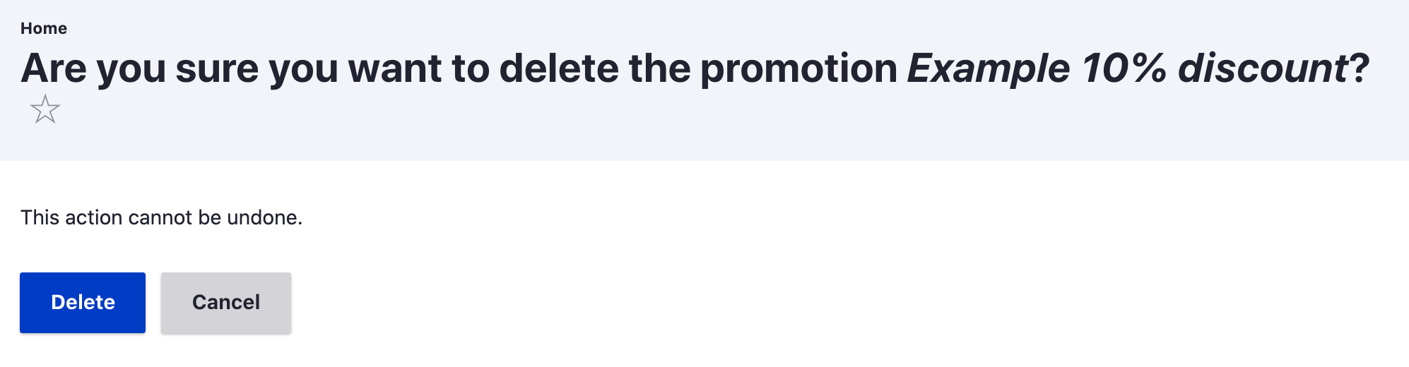 Deleting a promotion